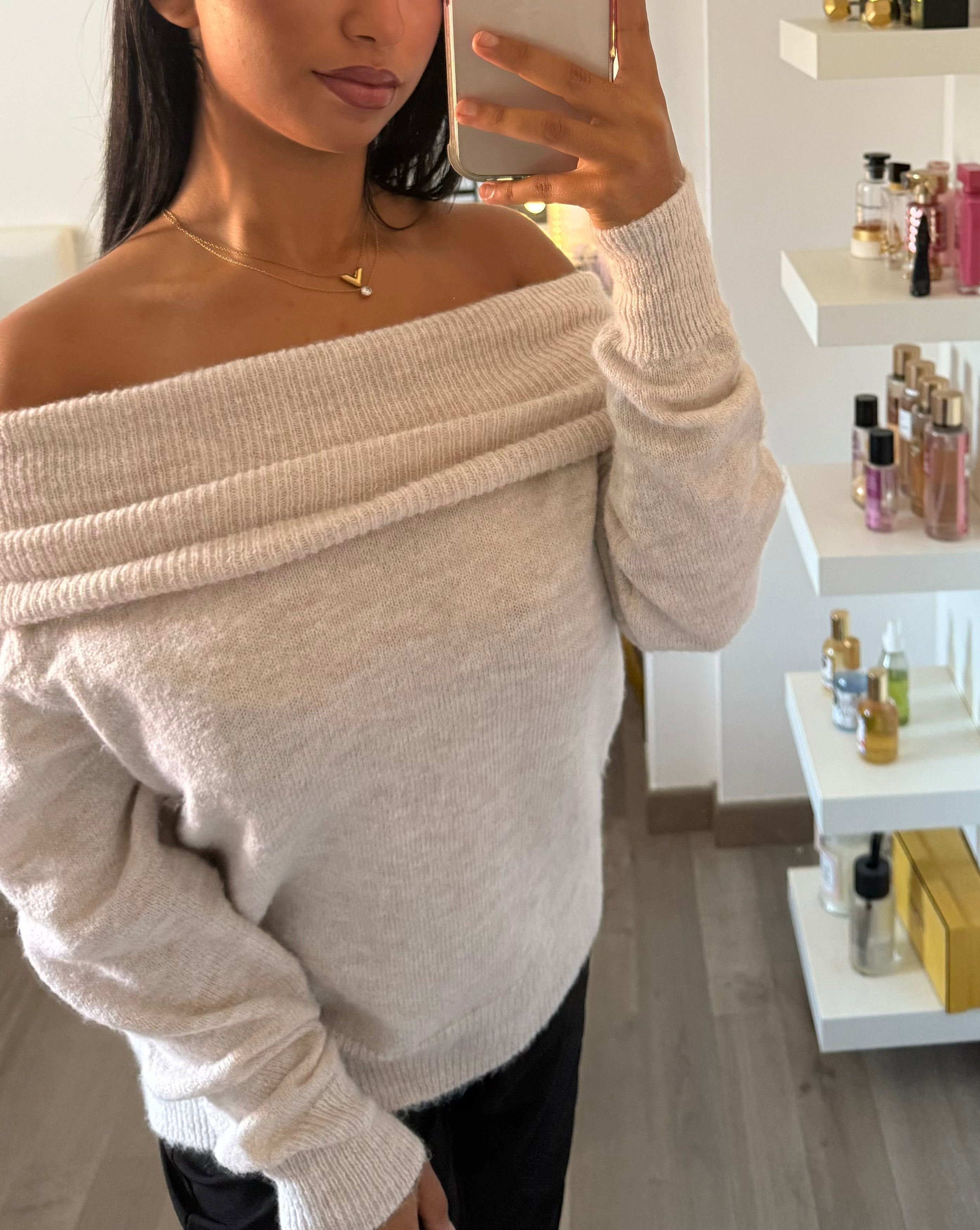 Pull épaules dénudées